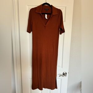 Banana Republic Johnny-Collar Midi Sweater Dress